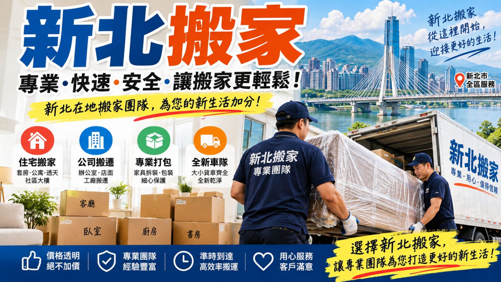 新北搬家怎麼選？搬家公司推薦、搬家流程、費用與避雷重點一次看懂